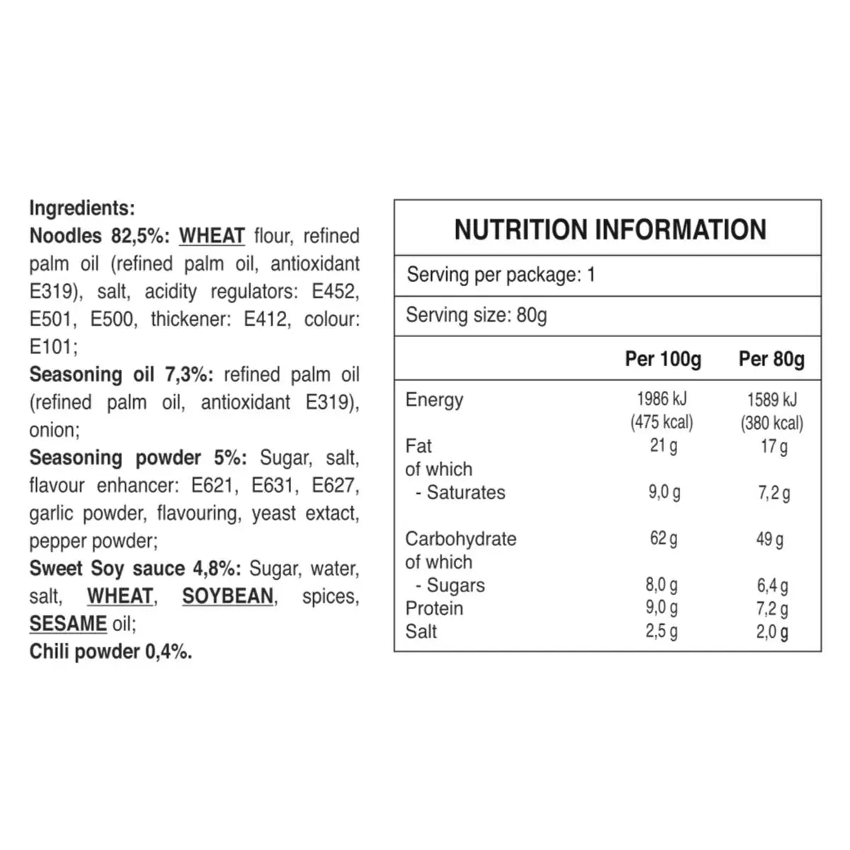 ndomie Mi Goreng Stir Fry Noodles, 40 x 80g