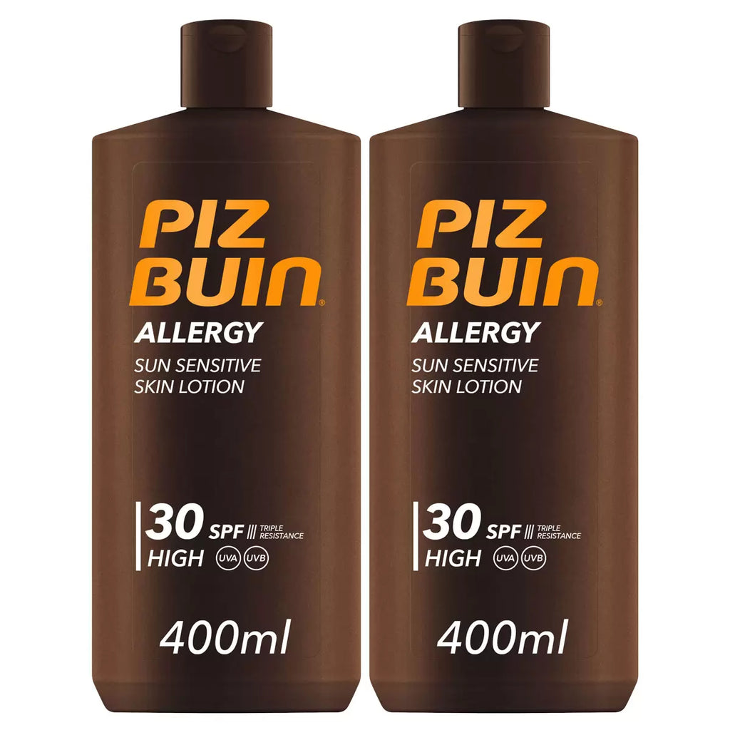 Piz Buin SPF 30 Allergy Suncare Skin Lotion, 2 x 400ml