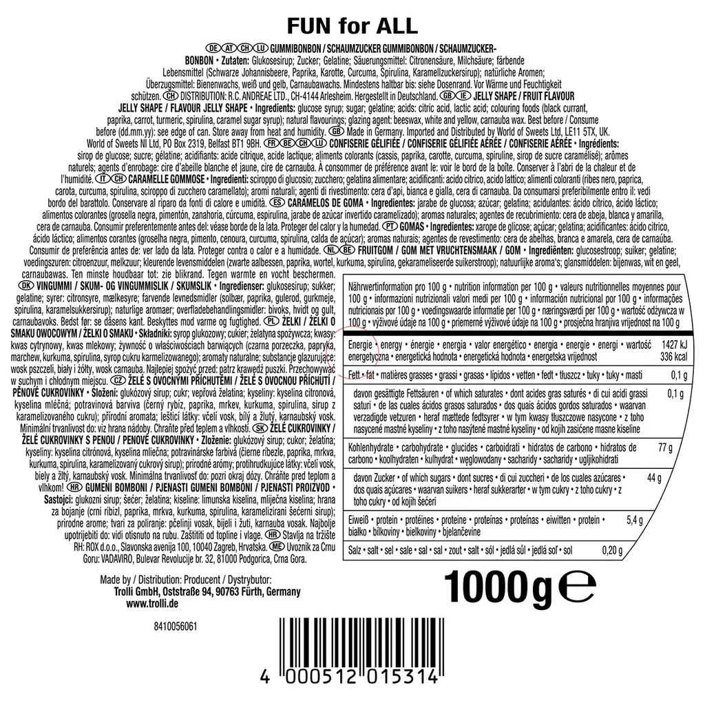 Trolli Fun for All Sweet Mix, 1kg, multiple option
