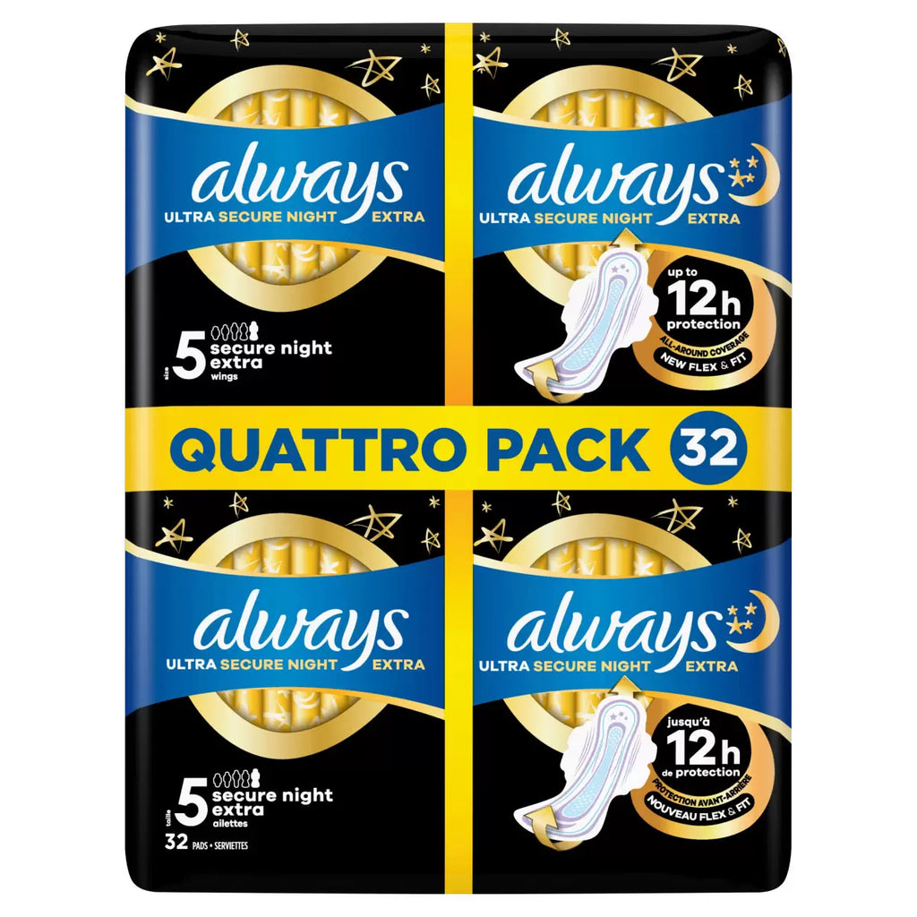 Always Ultra Night, Extra Wings, 32 Pack, multiple option