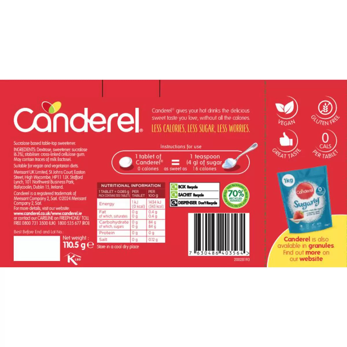 Canderel Tablets, 1300 Pack, multiple option