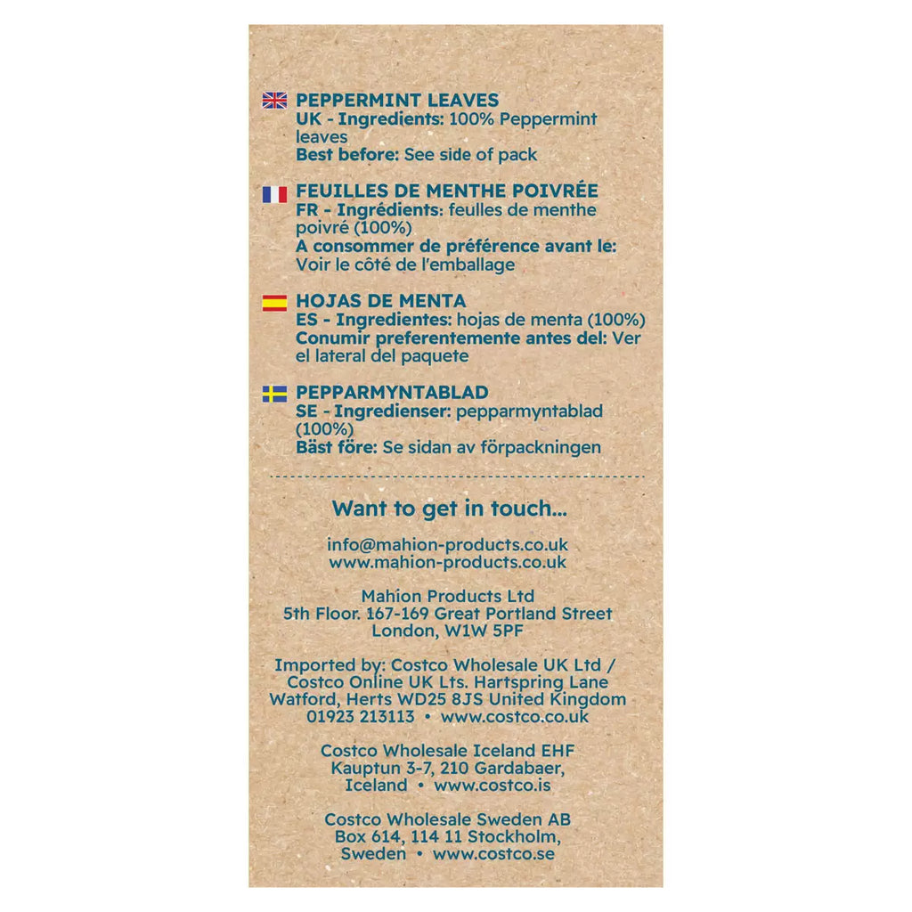 Cafe Tea 100% Peppermint Leaves Teabags, 240 Pack, multiple option