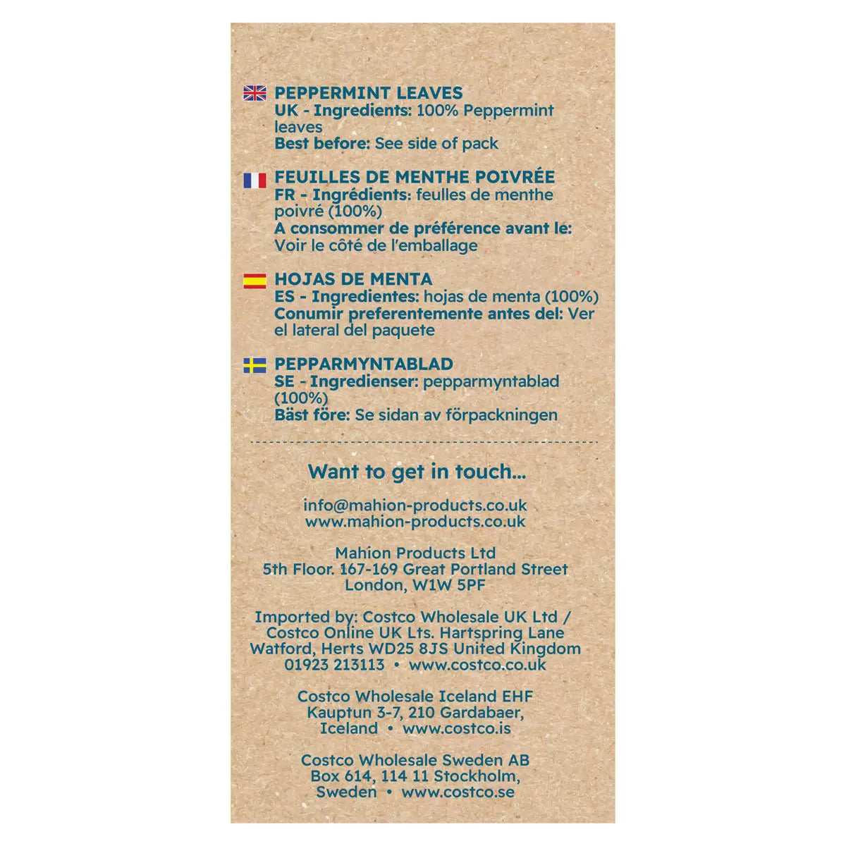 Cafe Tea 100% Peppermint Leaves Teabags, 240 Pack, multiple option