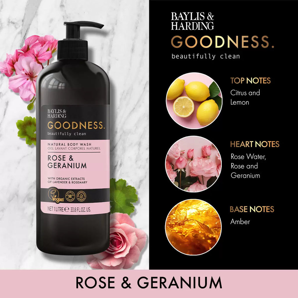 Baylis & Harding, Goodness Bodywash, 2 x 1L
