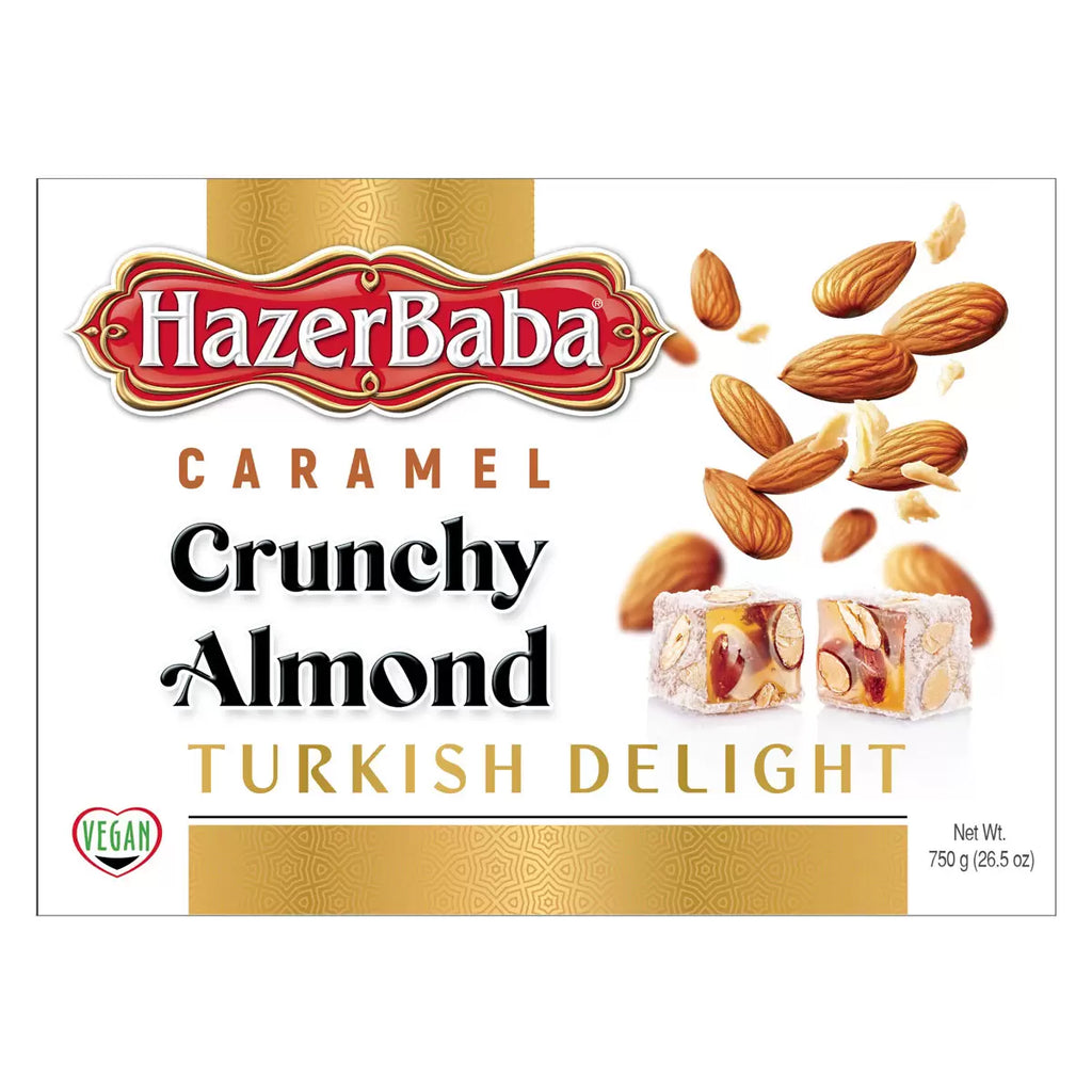 HazerBaba Turkish Delight Caramel & Almond, 750g, multiple option