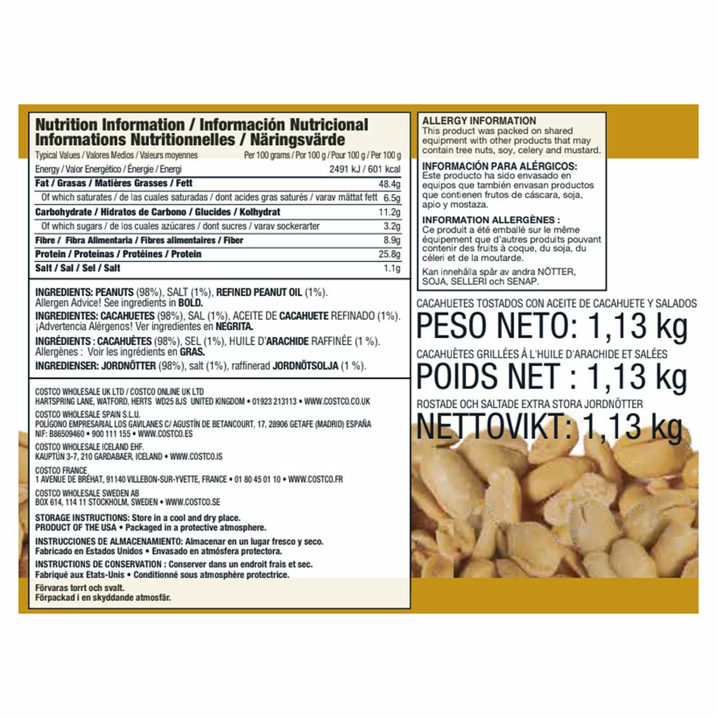 Kirkland Signature Super Extra-Large Roasted & Salted Peanuts, 1.13kg