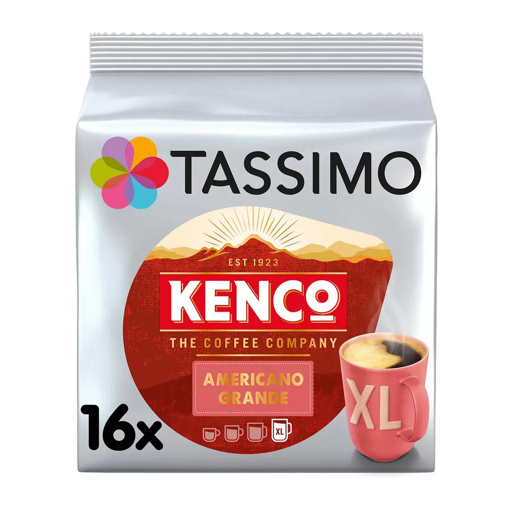 Tassimo Kenco Americano Grande XL Coffee Pods, 80 Servings (5 boxes of 16 capsules)
