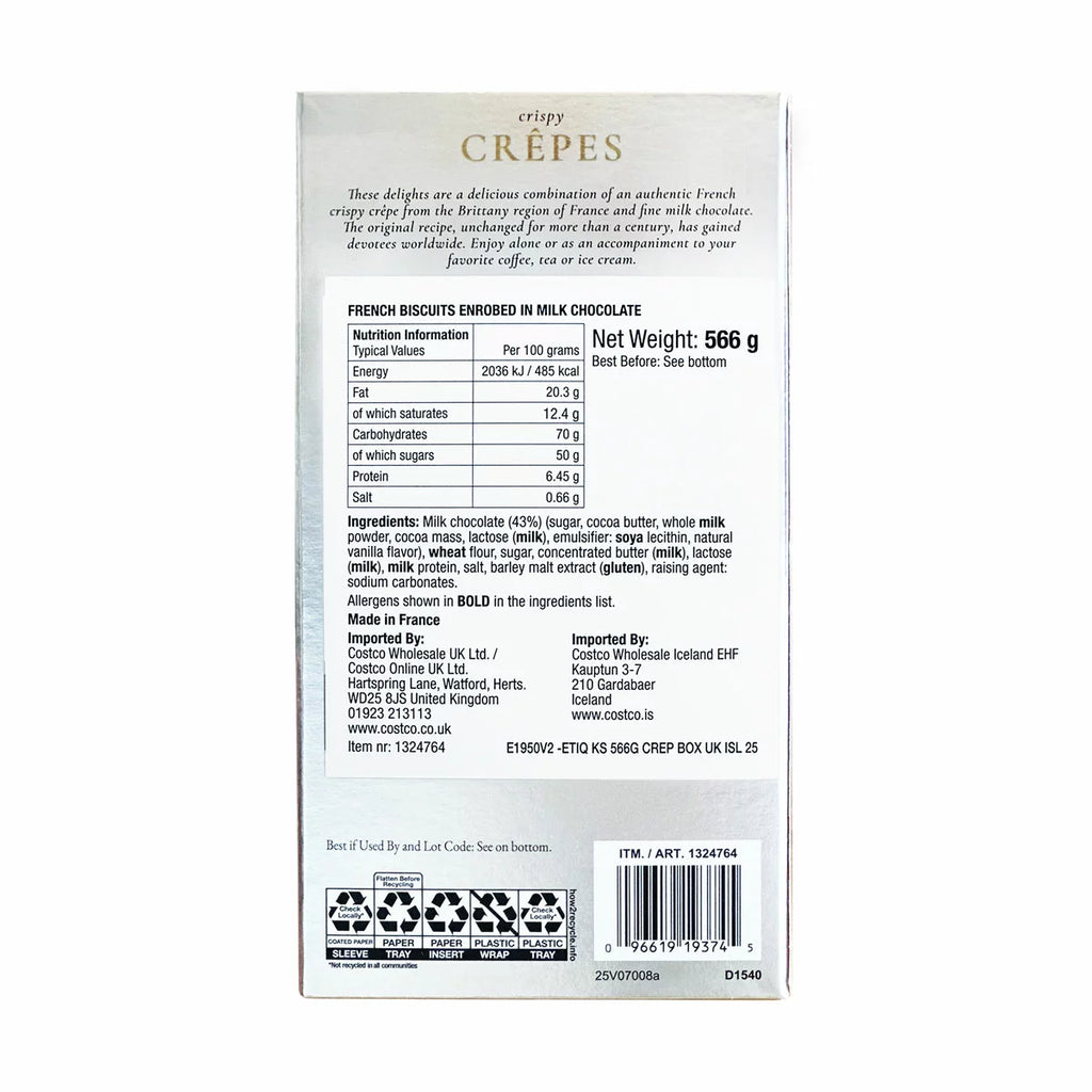 Kirkland Signature Milk Chocolate Crêpes, 566g in 2 Colours
