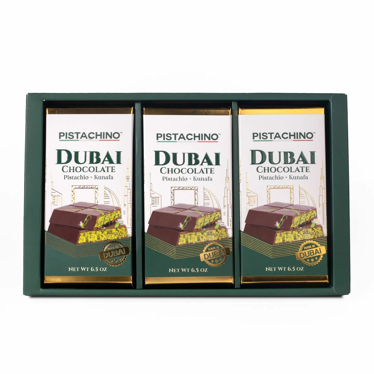 Pistachino Dubai Bar Gift Set, 3x185g