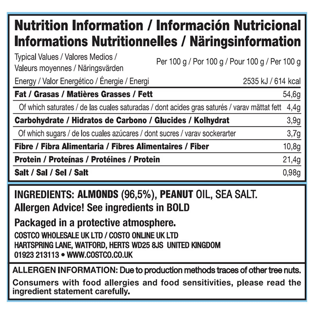 Kirkland Signature Oil Roasted Almonds, 1.13kg