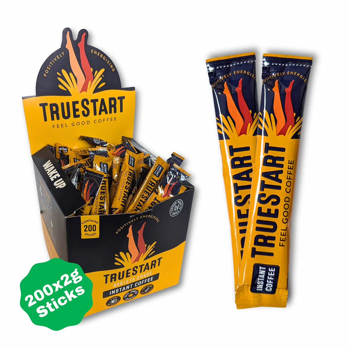TrueStart Barista Grade Instant Coffee Sticks, 4 x 200 x 2g
