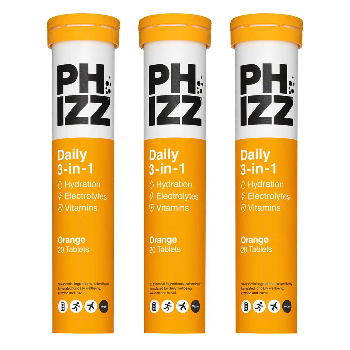Phizz Orange Electrolytes, 3 x 20 Tablets