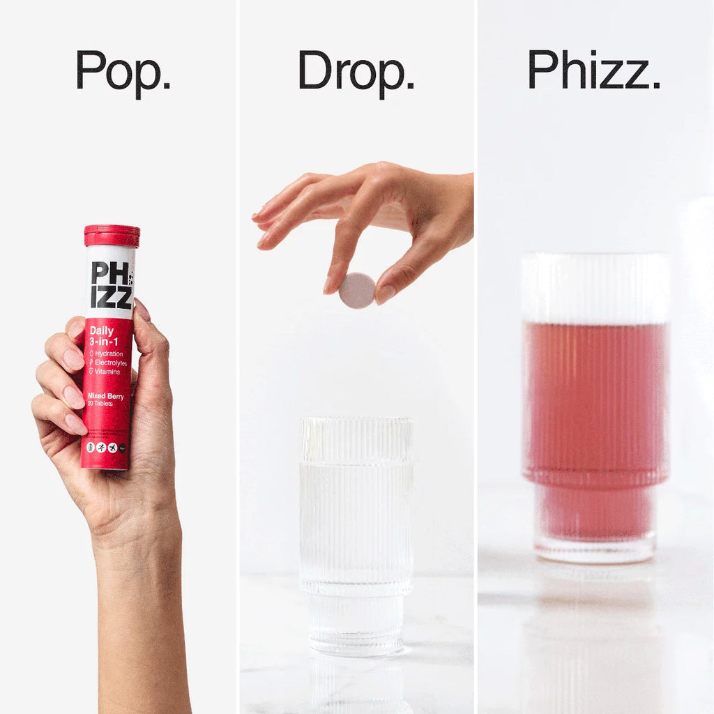 Phizz Mixed Berry Electrolytes, 3 x 20 Tablets