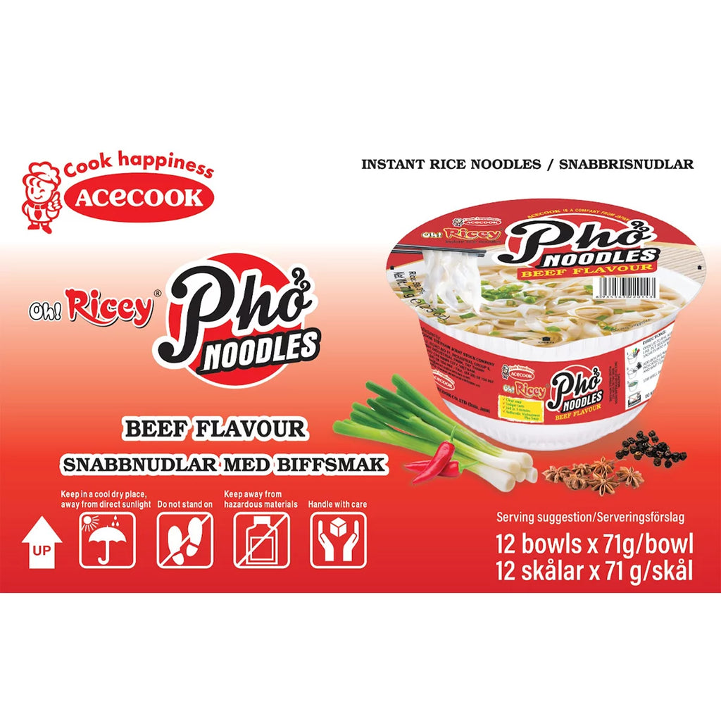 Oh! Ricey Pho Noodles Beef Flavour, 12 x 71g