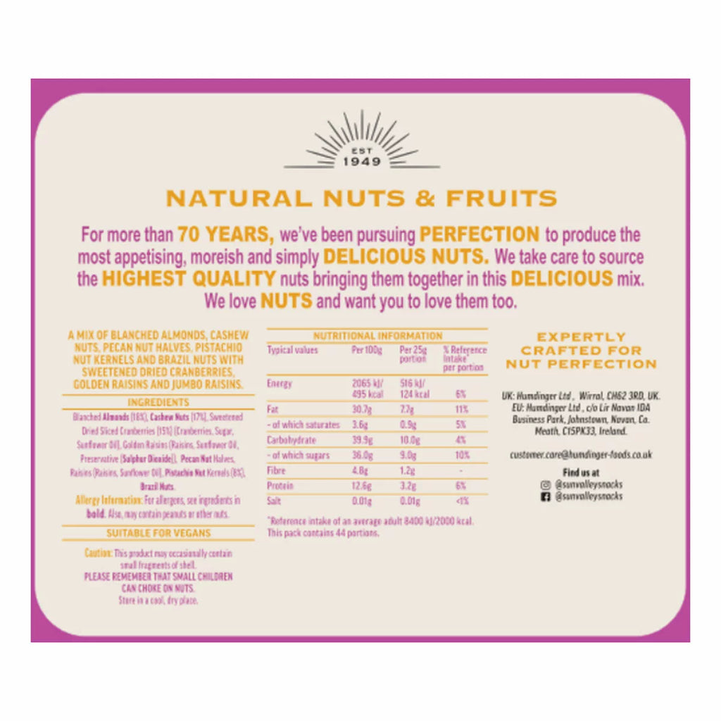 Sun Valley Fruit & Nut Mix Bag, 1.1kg