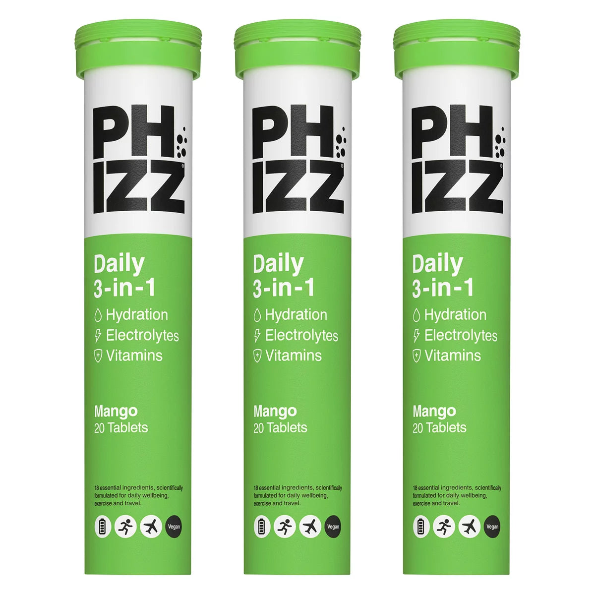 Phizz Mango Electrolytes, 3 x 20 Tablets