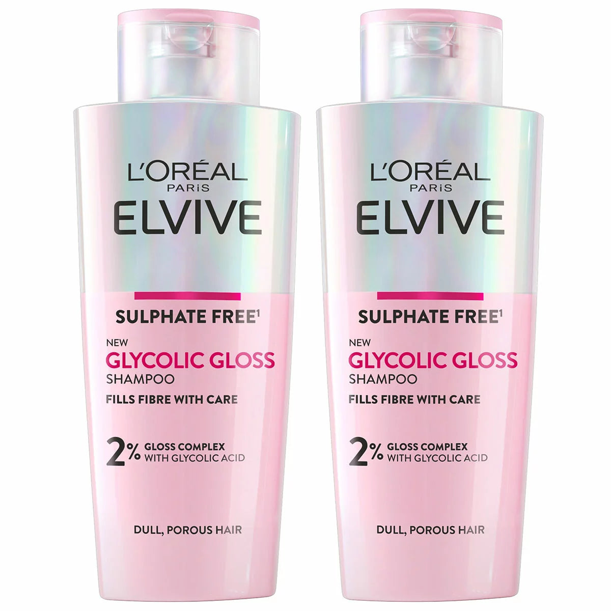 L'Oréal Paris Elvive Glycolic Gloss Shampoo, 2 x 200ml