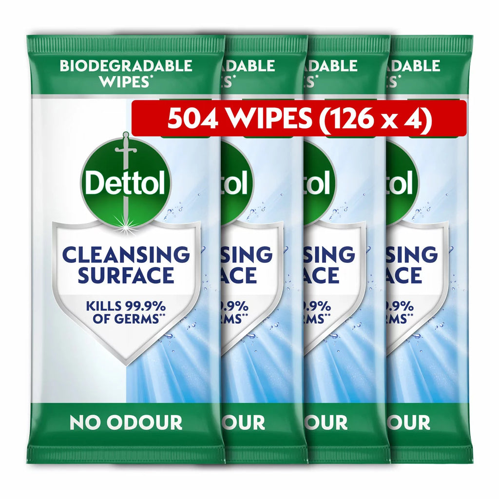 Dettol Biodegradable Antibacterial Wipes, 4 x 126 Pack