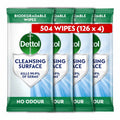 Dettol Biodegradable Antibacterial Wipes, 4 x 126 Pack