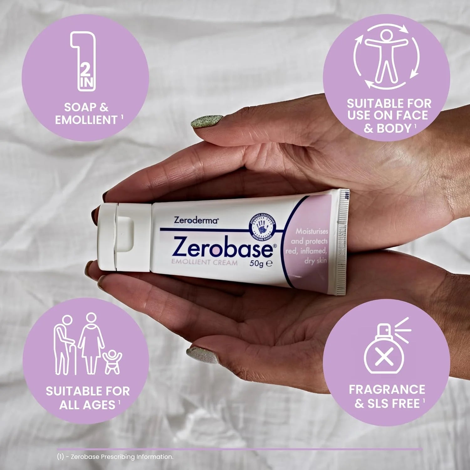 Zerobase Emollient Cream 50g (Pack 3)
