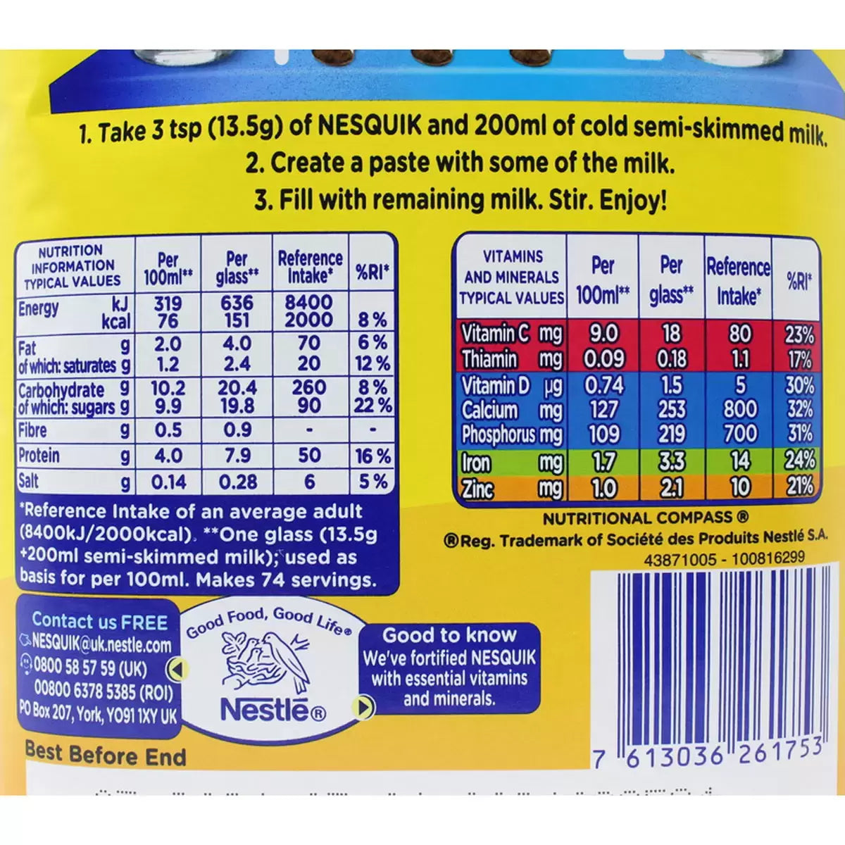 Nesquik Chocolate Powder, 1kg, multiple option