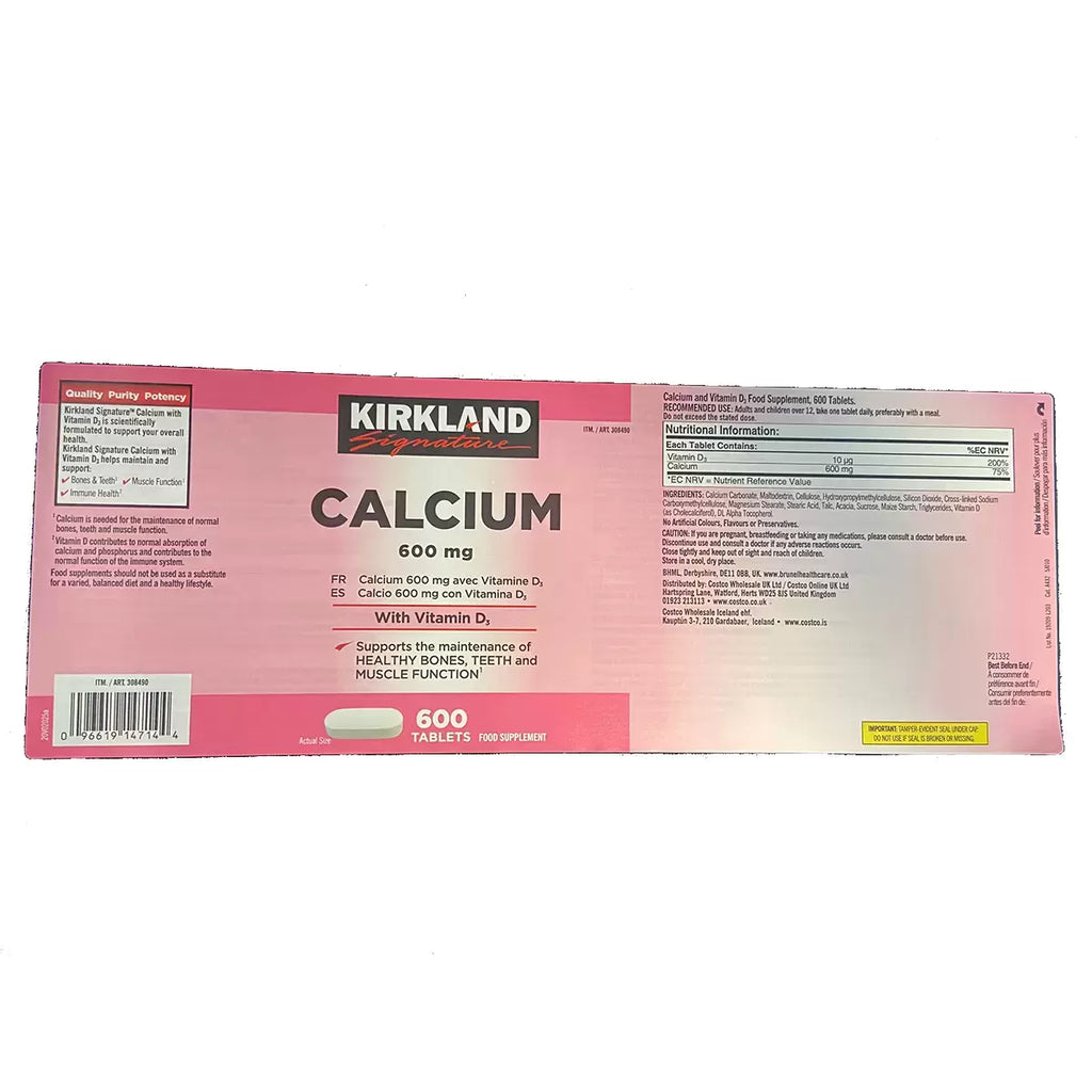 Kirkland Signature Calcium & Vitamin D3, 600 Count, multiple options
