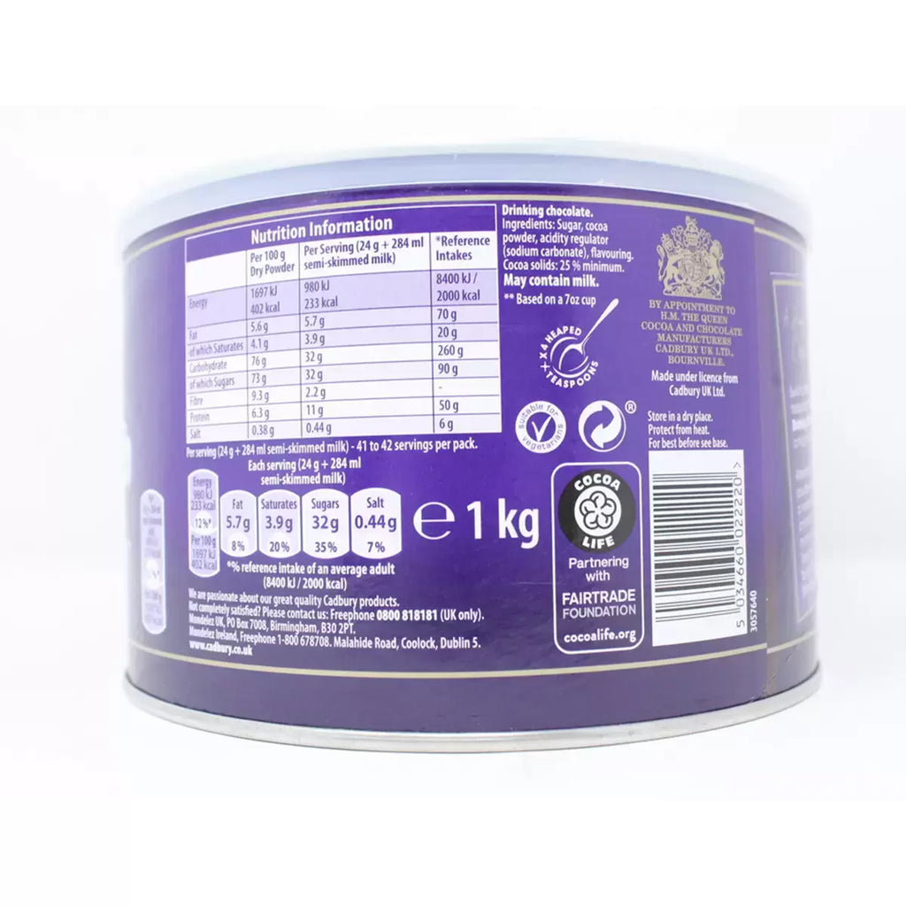 Cadbury Drinking Chocolate, 1kg, multiple option