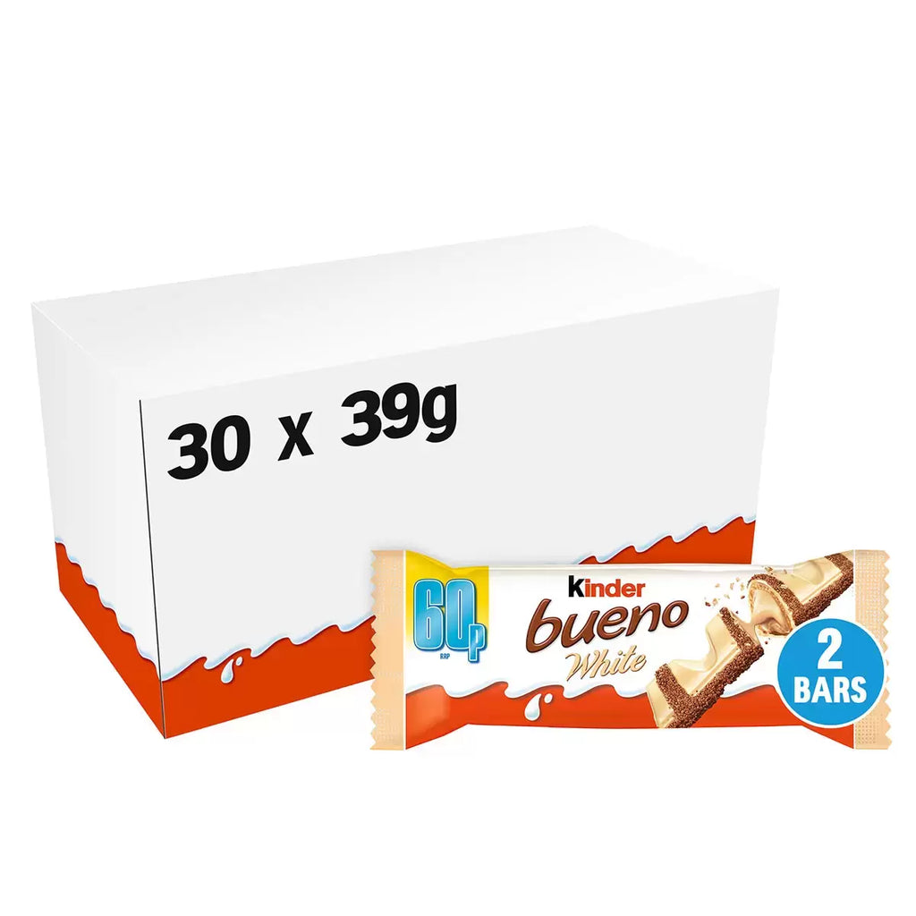 Kinder Bueno White Chocolate Bar, 30 x 39g, multiple option