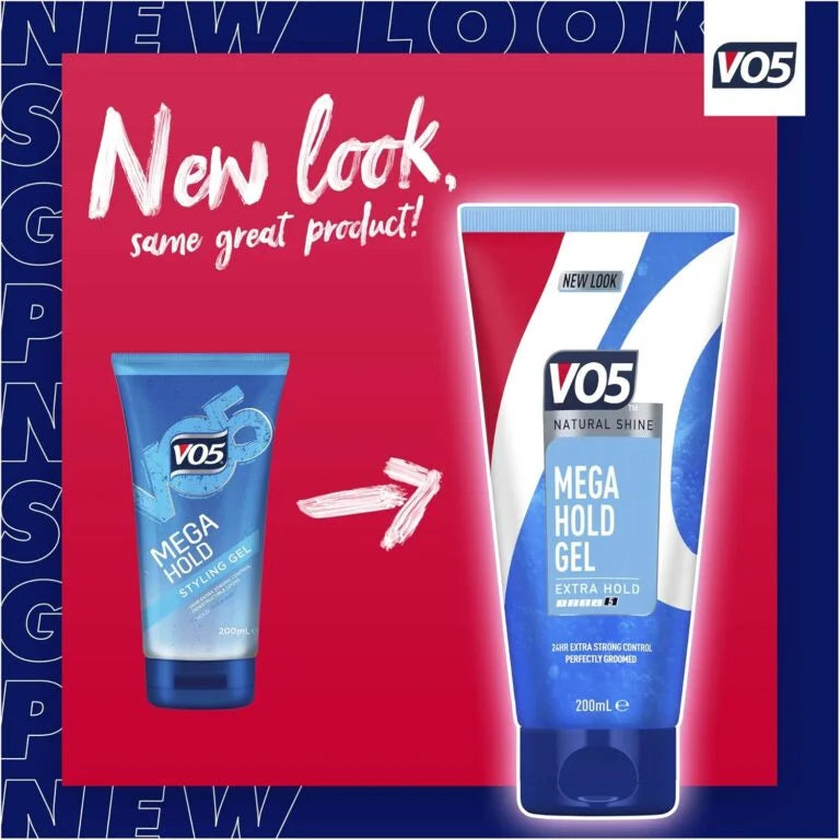 VO5 Mega Hold Hair Styling Gel 200ml (Pack of 3)