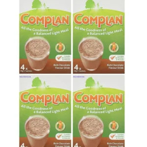 Complan Rich Chocolate Flavour Drink, 4 x 55g Sachets – Pack of 4