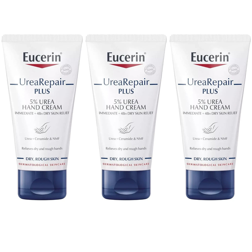 Eucerin Dry Skin Intensive Hand Cream 5% Urea with Lactate 75ml - Pack of 3