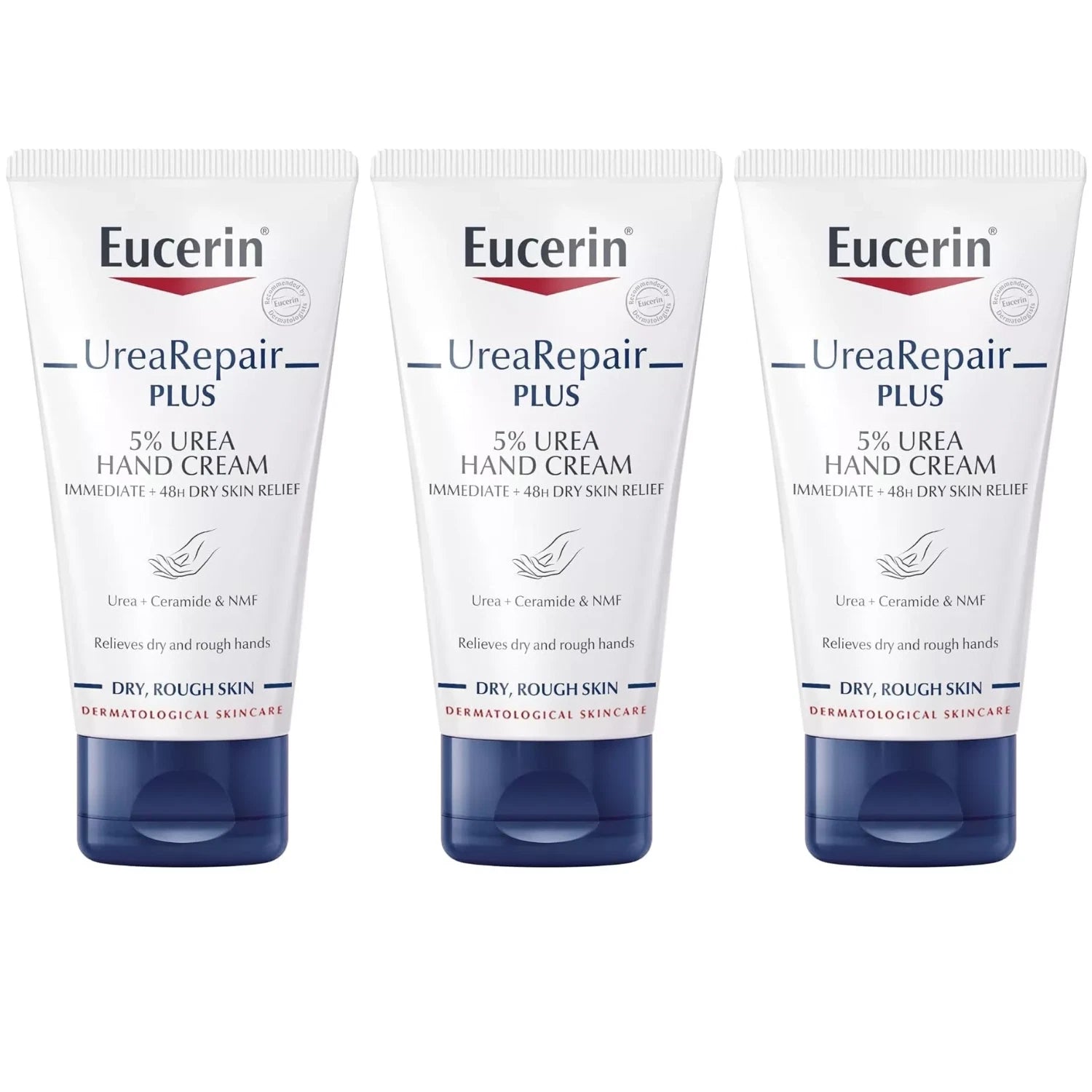 Eucerin Dry Skin Intensive Hand Cream 5% Urea with Lactate 75ml - Pack of 3