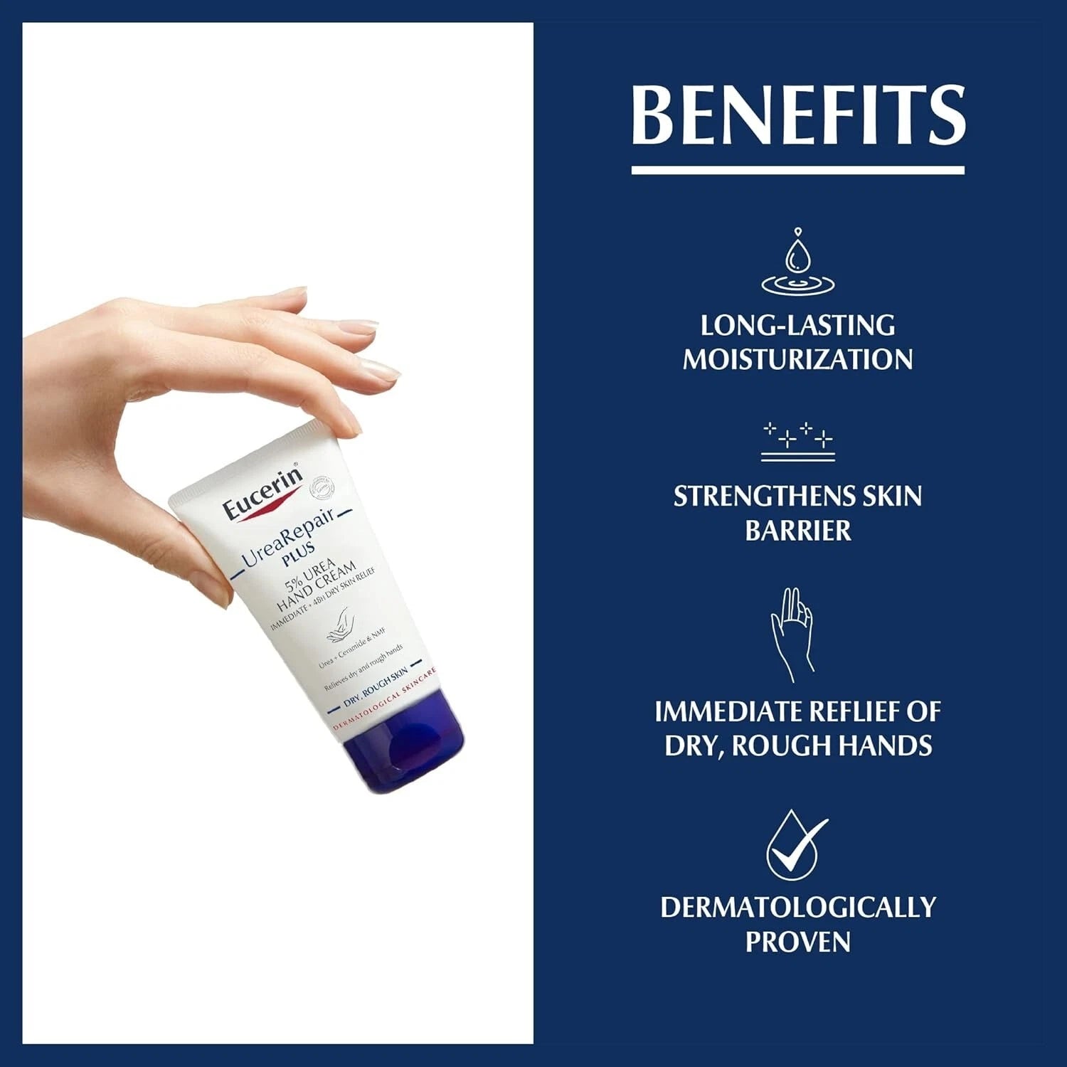 Eucerin Dry Skin Intensive Hand Cream 5% Urea with Lactate 75ml - Pack of 3