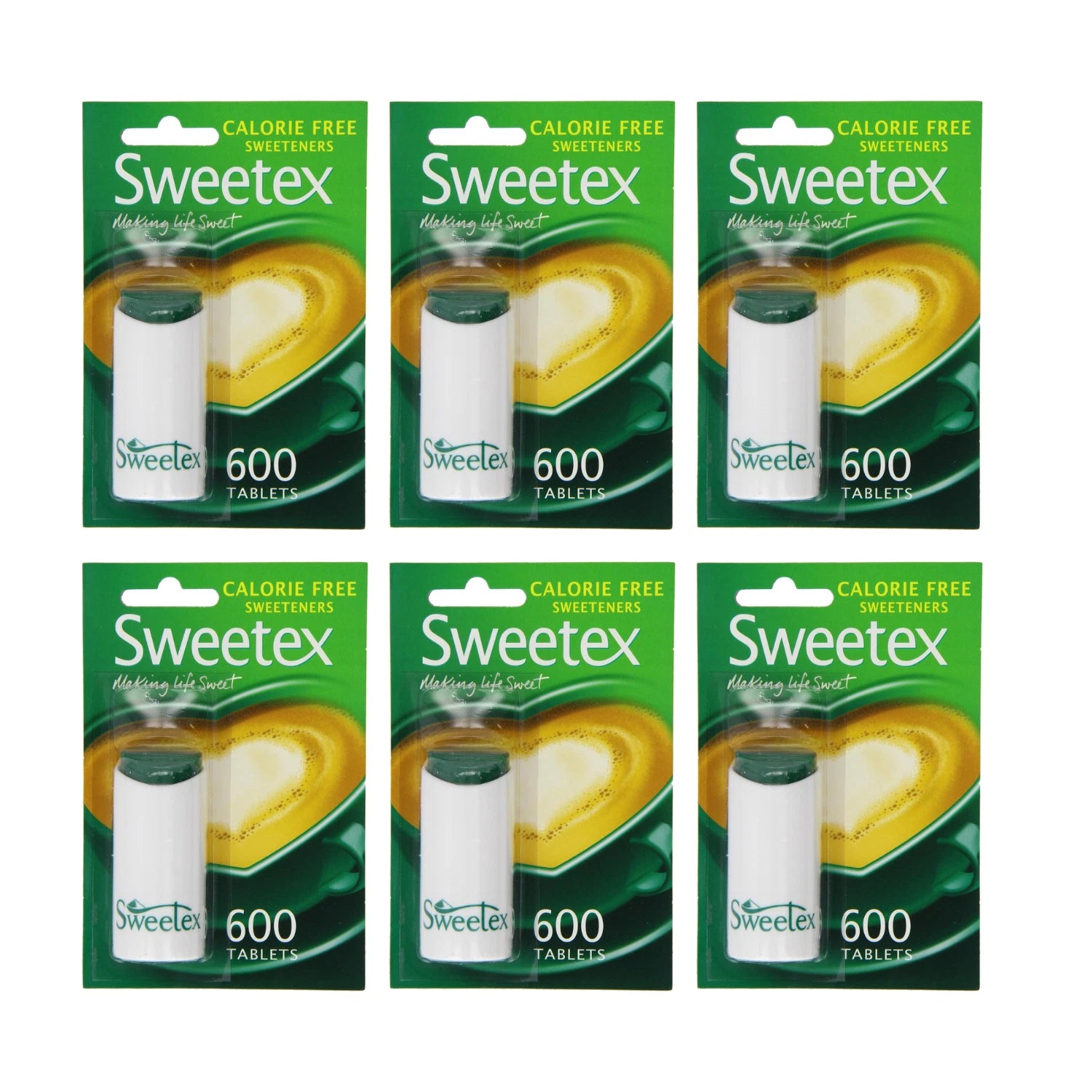 Sweetex Calorie Free Sweetener 600 Tablets - x6