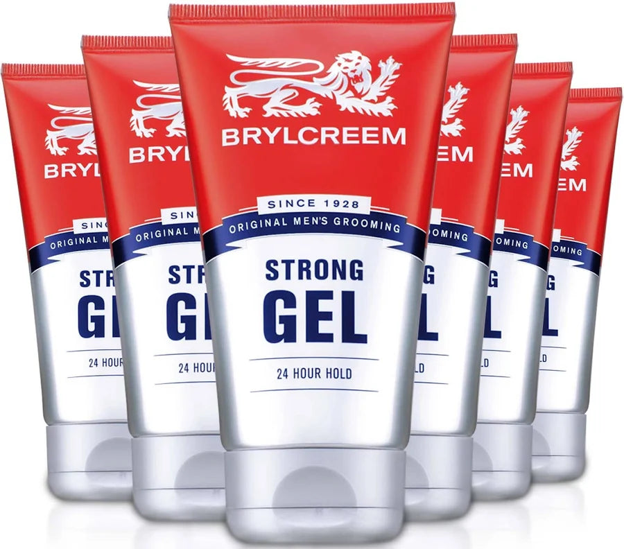 6x Brylcreem Strong Hair Gel 24h Hold 150ml