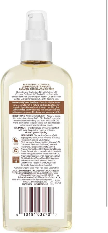 3x Palmers Coconut Hydrate Body Oil Spray 150 Ml